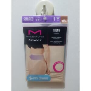 Maidenform Flexees Women's Tame Your Tummy Nude Lace Shaping Thong Sz 3XL New